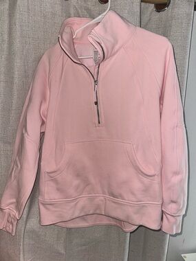 lululemon athletica Light Pink Half-Zip Cowl Neck Pullover